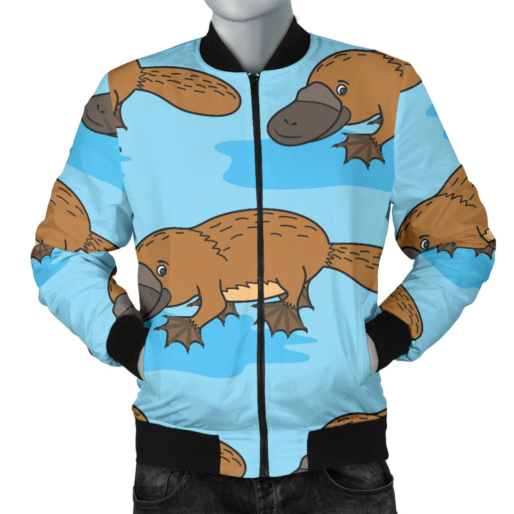 Platypus Pattern Print Design A02 Men Bomber Jacket
