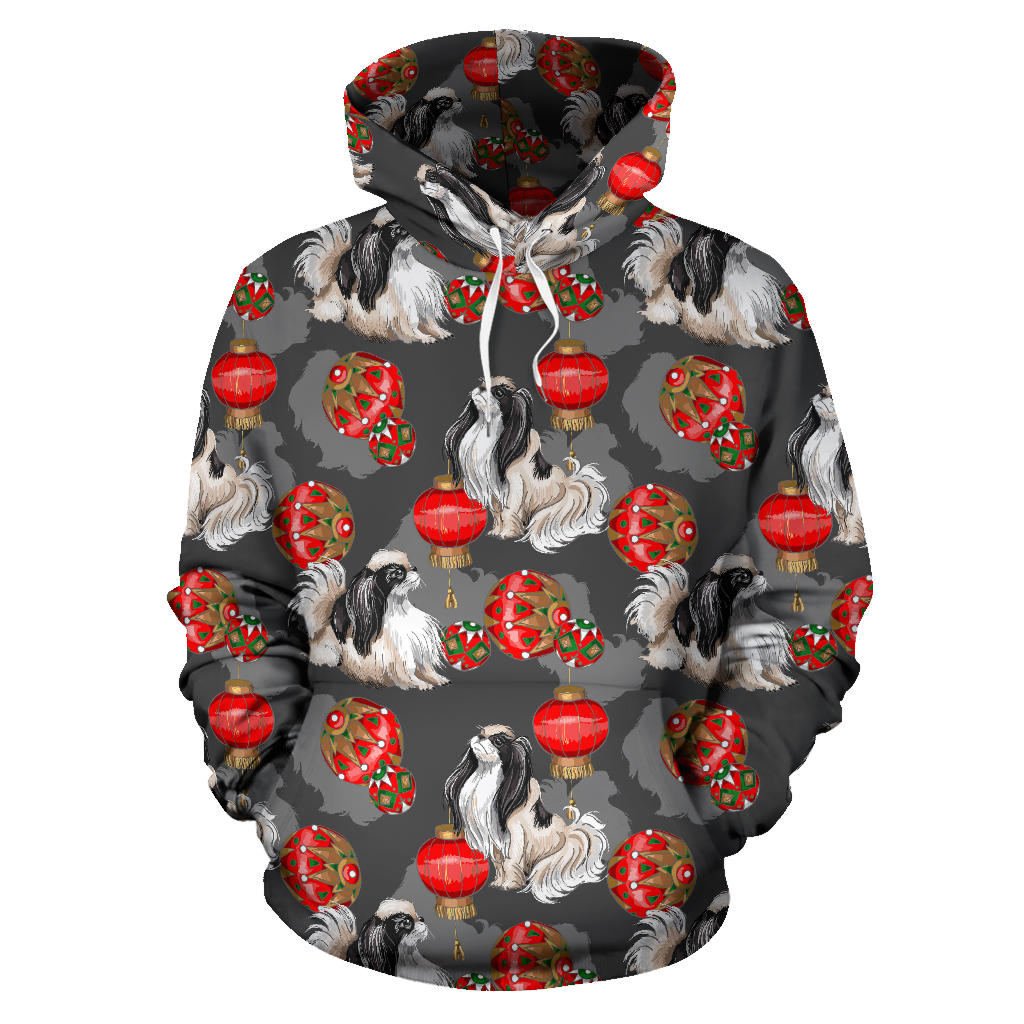 Japanese Chin Pattern Print Design 02 Pullover Hoodie