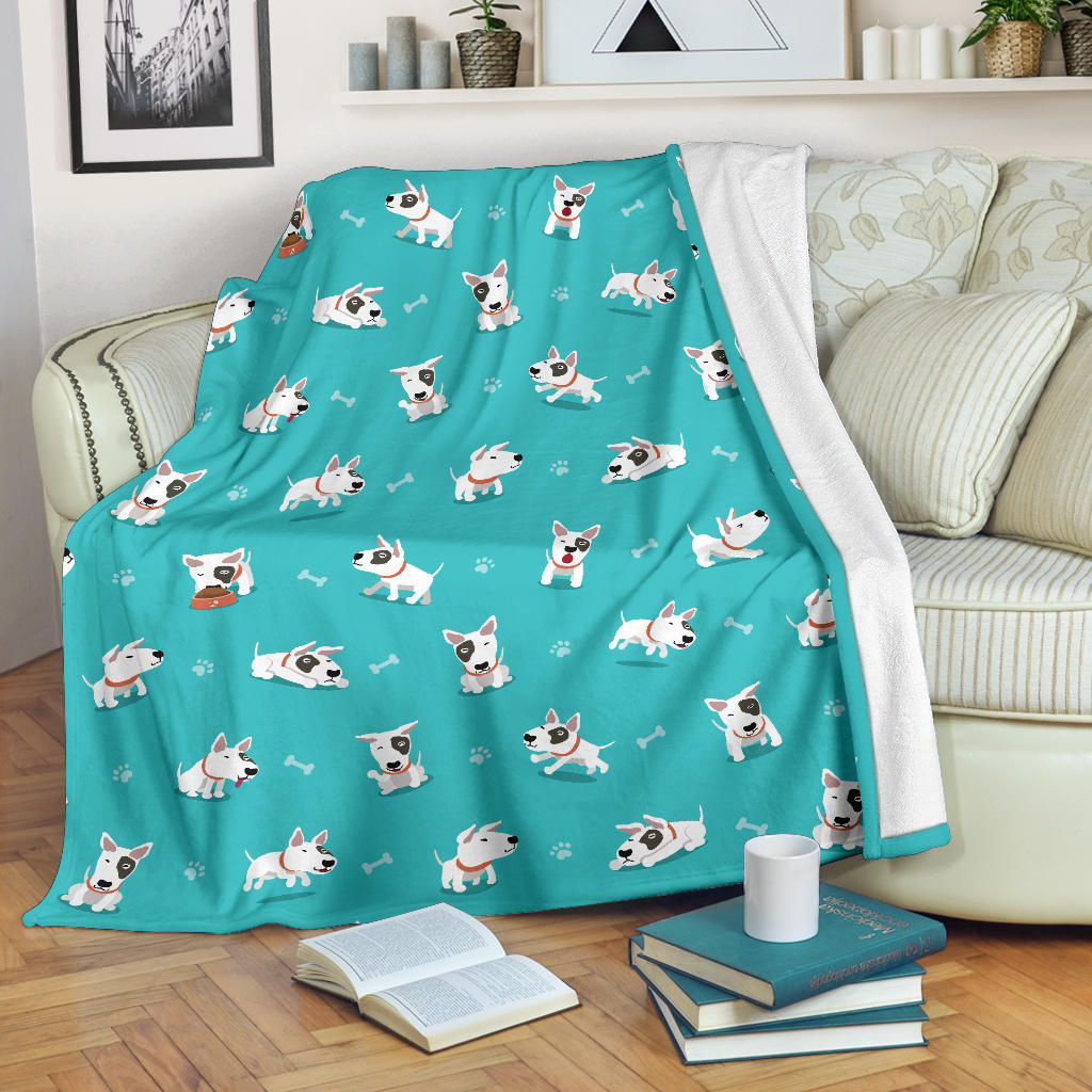 Bull Terriers Pattern Print Design 07 Premium Blanket