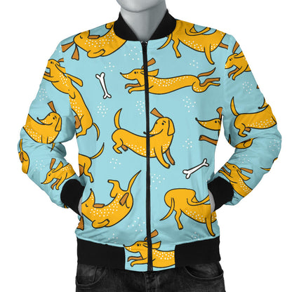Dachshund Pattern Print Design 08 Men Bomber Jacket