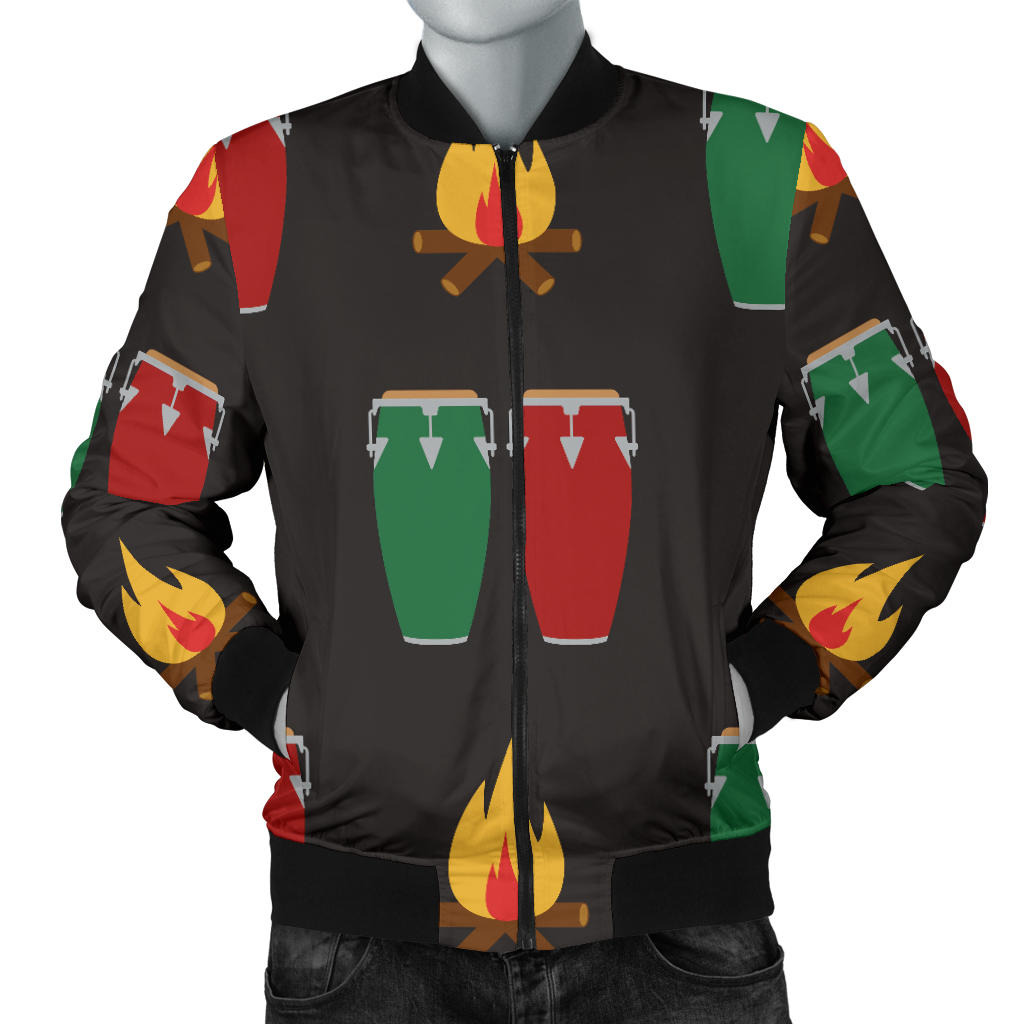 Conga Pattern Print Design 01 Men Bomber Jacket