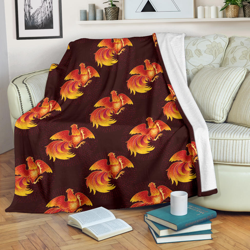 Rooster Pattern Print Design A04 Premium Blanket