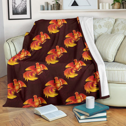 Rooster Pattern Print Design A04 Premium Blanket