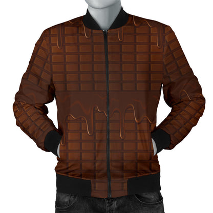 Chocolate Pattern Print Design 01 Men Bomber Jacket