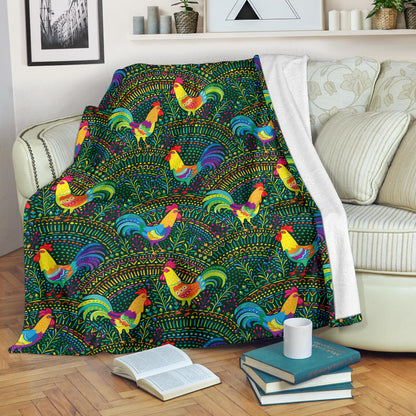 Rooster Pattern Print Design A01 Premium Blanket