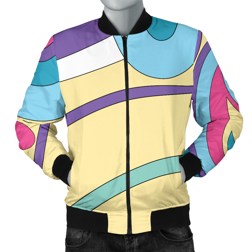 Funky Retro Pattern Print Design A01 Men Bomber Jacket