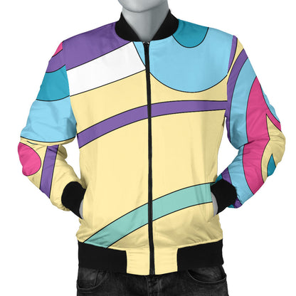 Funky Retro Pattern Print Design A01 Men Bomber Jacket