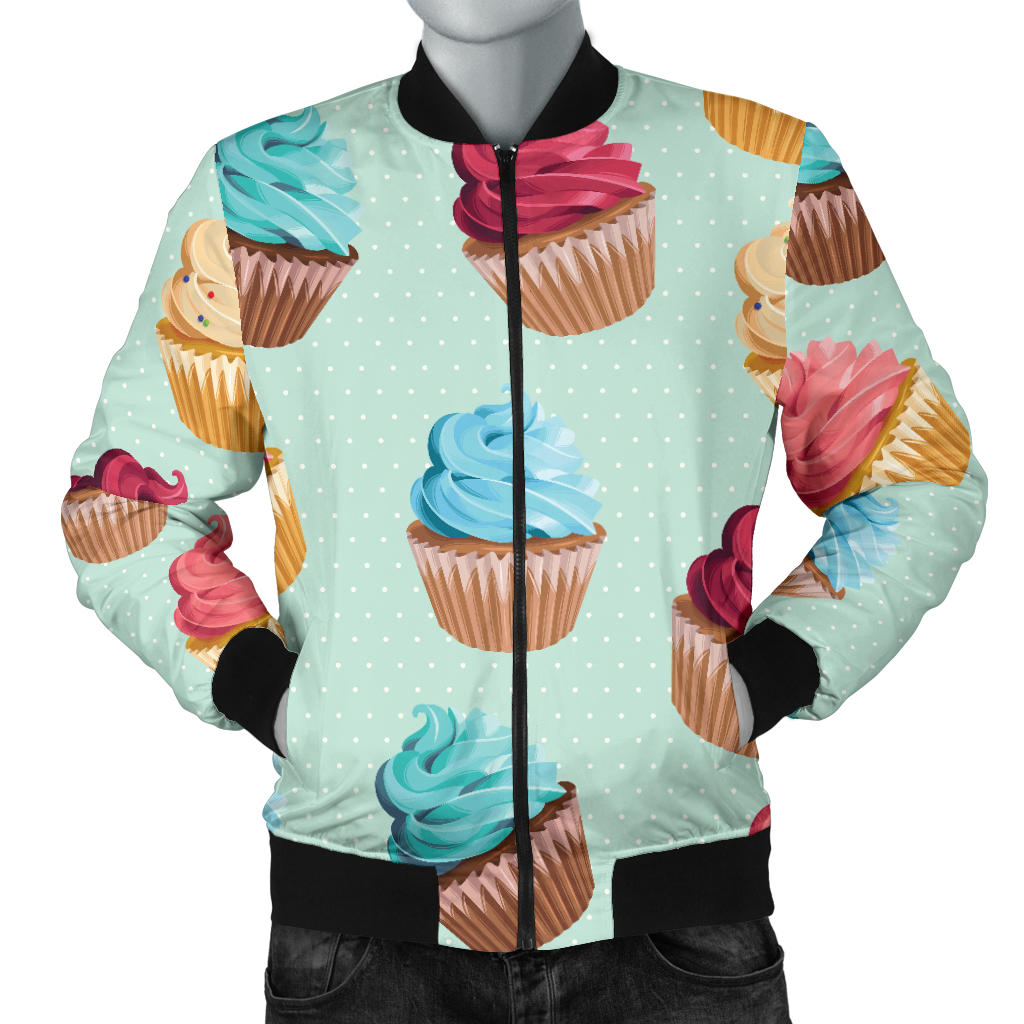Cupcake Pattern Print Design 01 Men Bomber Jacket