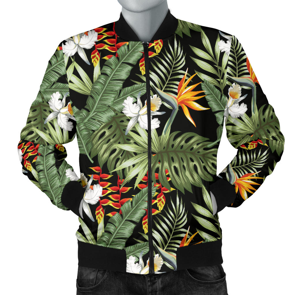 Bird Of Paradise Pattern Print Design 02 Men Bomber Jacket