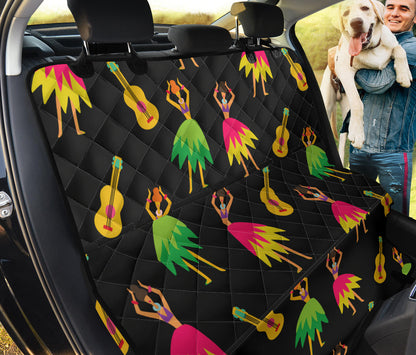 Hula Dancers Hawaiian Girl Pattern Print Design 03 Rear Dog Car Seat Cover Hammock