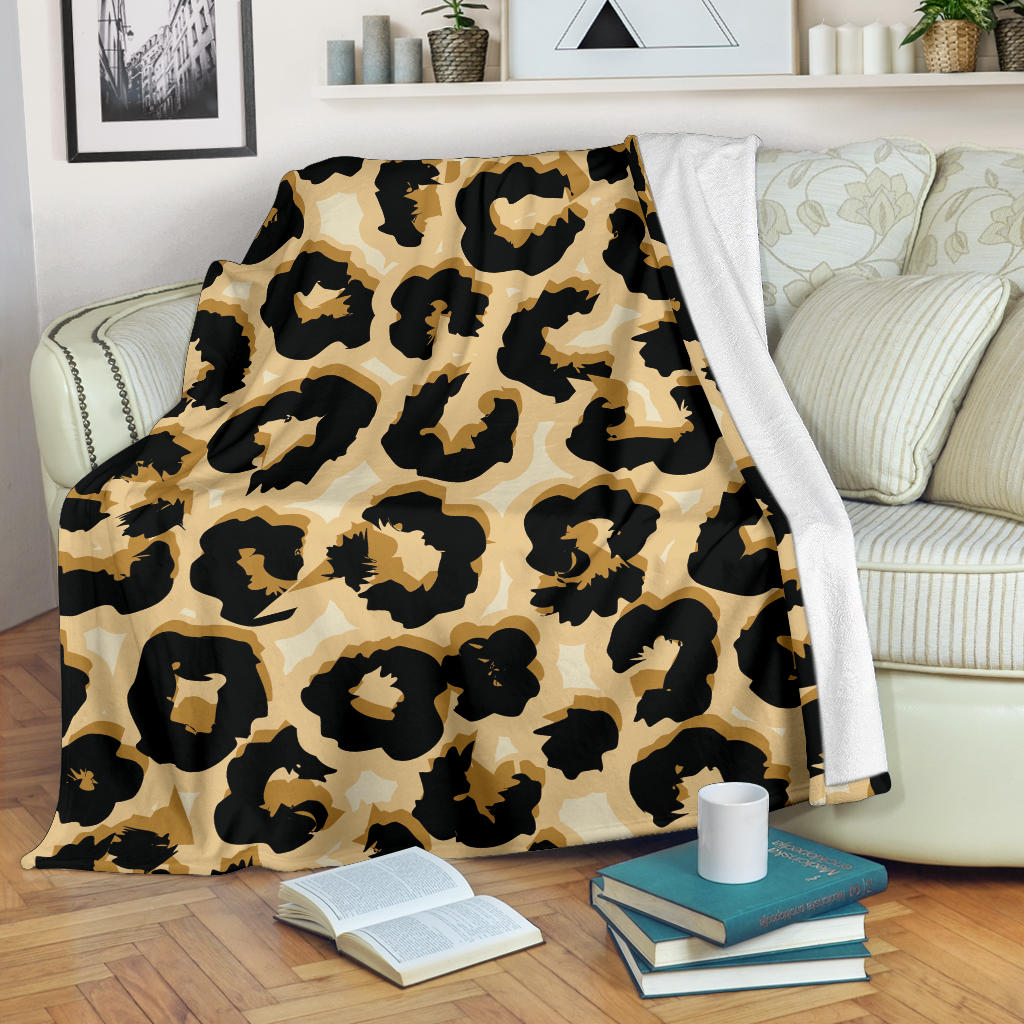 Jaguar Skin Pattern Print Design 02 Premium Blanket