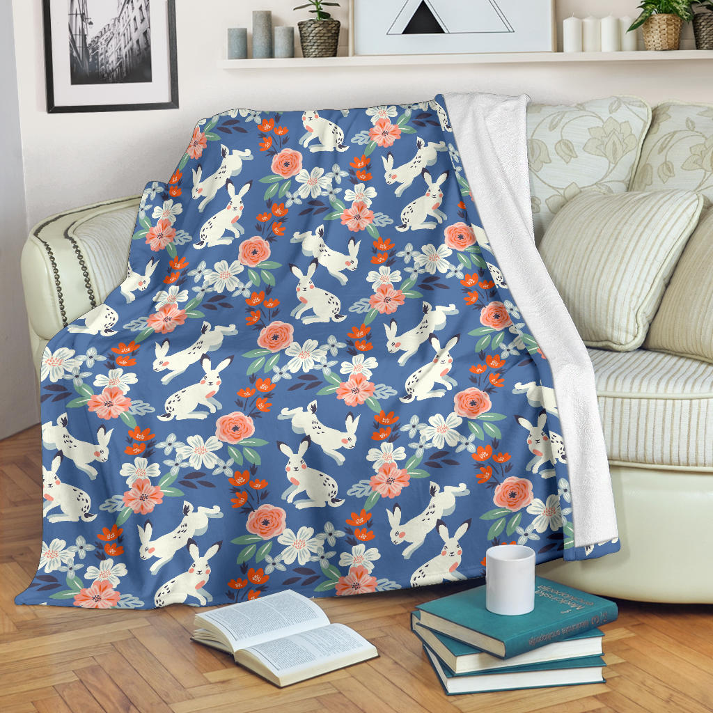 Bunny Pattern Print Design 07 Premium Blanket