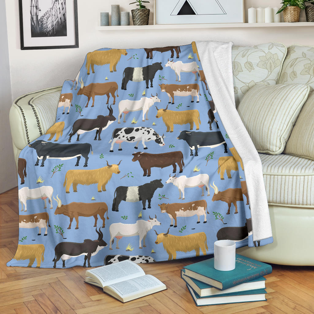 Cattle Pattern Print Design 02 Premium Blanket