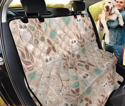 Owl Pattern Print Design A02 Rear Dog Car Seat Cover Hammock