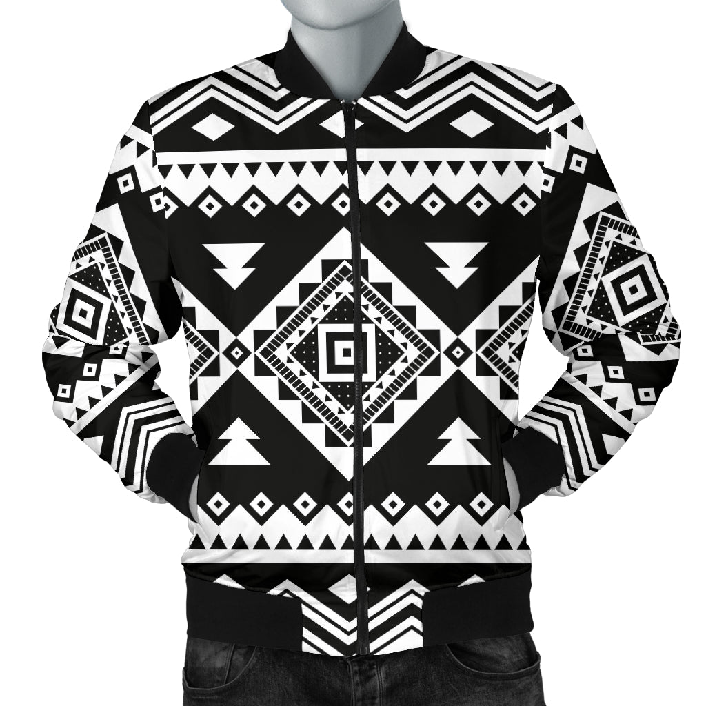 Aztec Pattern Print Design 08 Men Bomber Jacket