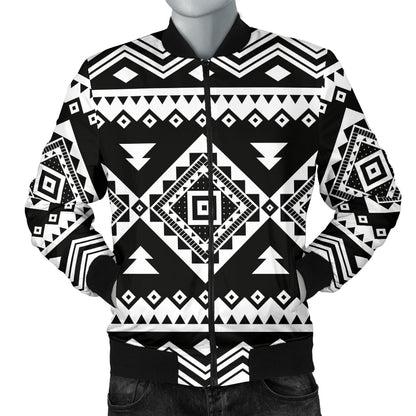 Aztec Pattern Print Design 08 Men Bomber Jacket