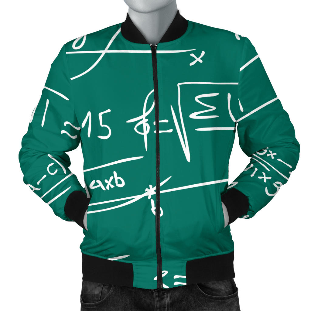 Math Pattern Print Design 01 Men Bomber Jacket