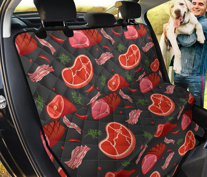 Meat Pattern Print Design 03 Rear Dog Car Seat Cover Hammock