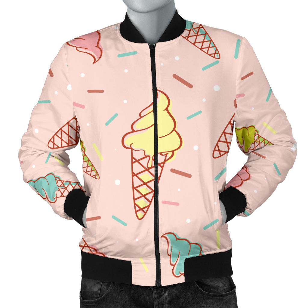 Ice Cream Pattern Print Design 02 Men Bomber Jacket