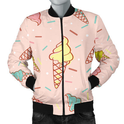Ice Cream Pattern Print Design 02 Men Bomber Jacket
