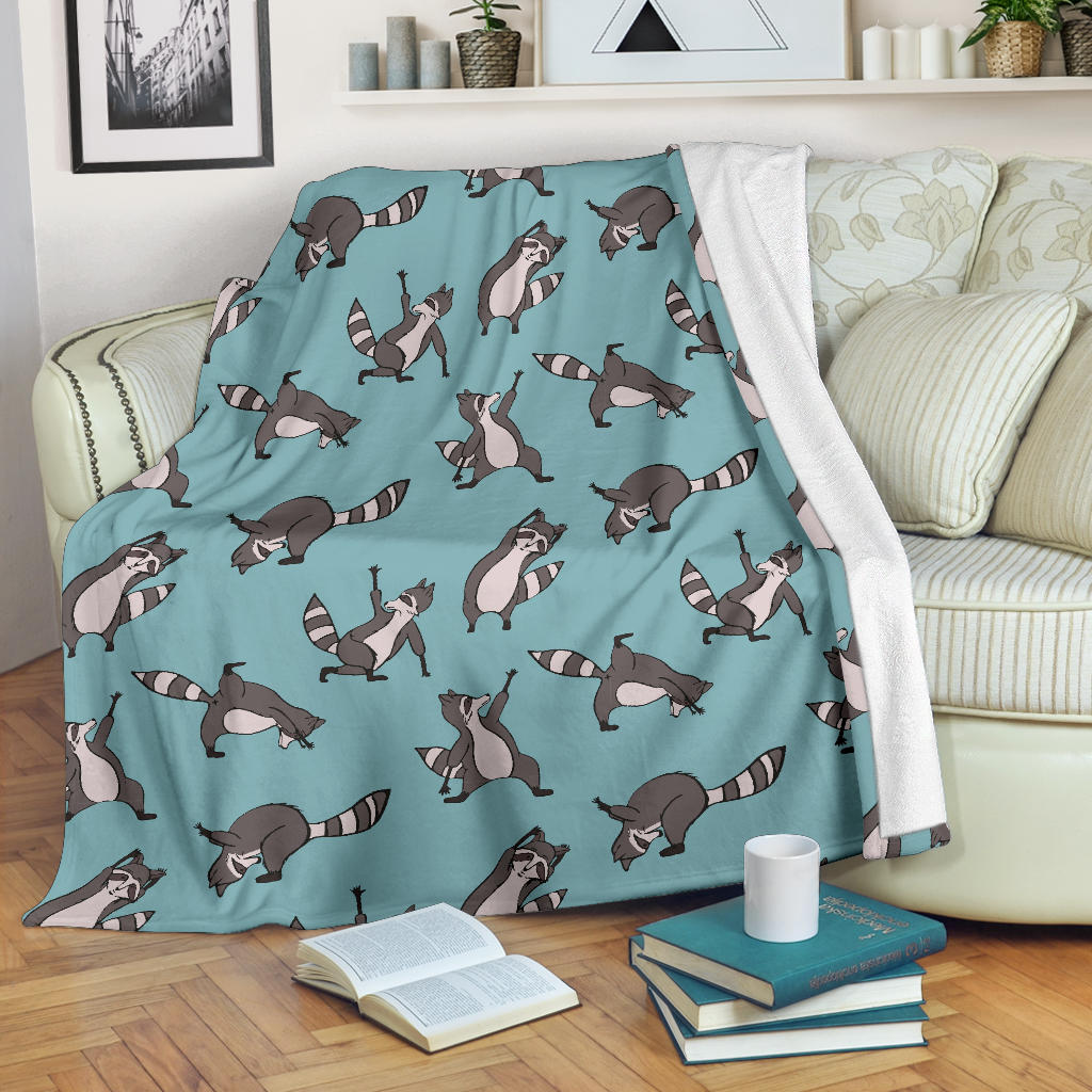 Raccoon Pattern Print Design A07 Premium Blanket