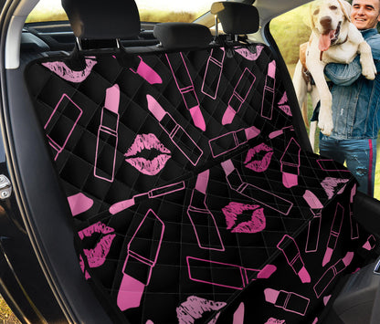 Lipstick Pink Pattern Print Design 01 Rear Dog Car Seat Cover Hammock