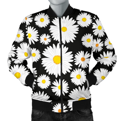 Daisy Pattern Print Design 01 Men Bomber Jacket