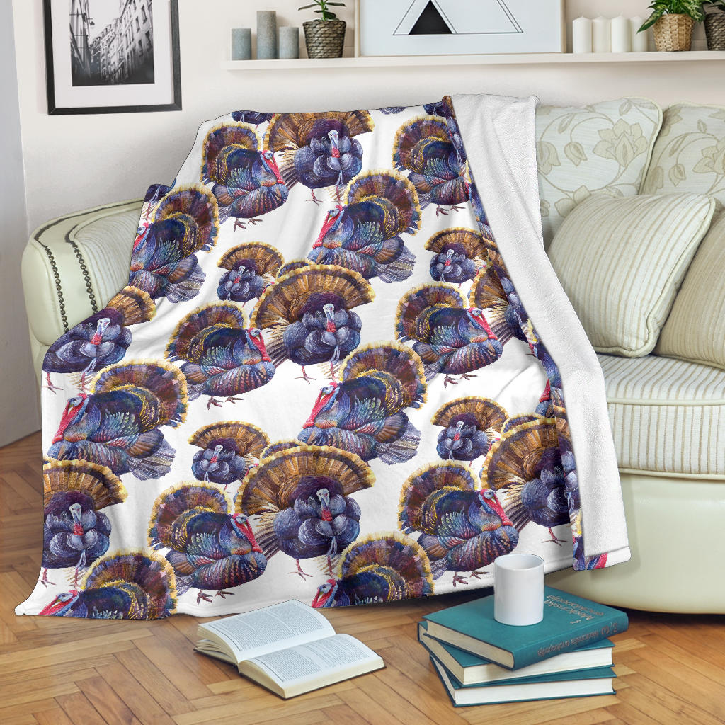 Turkey Pattern Print Design 01 Premium Blanket