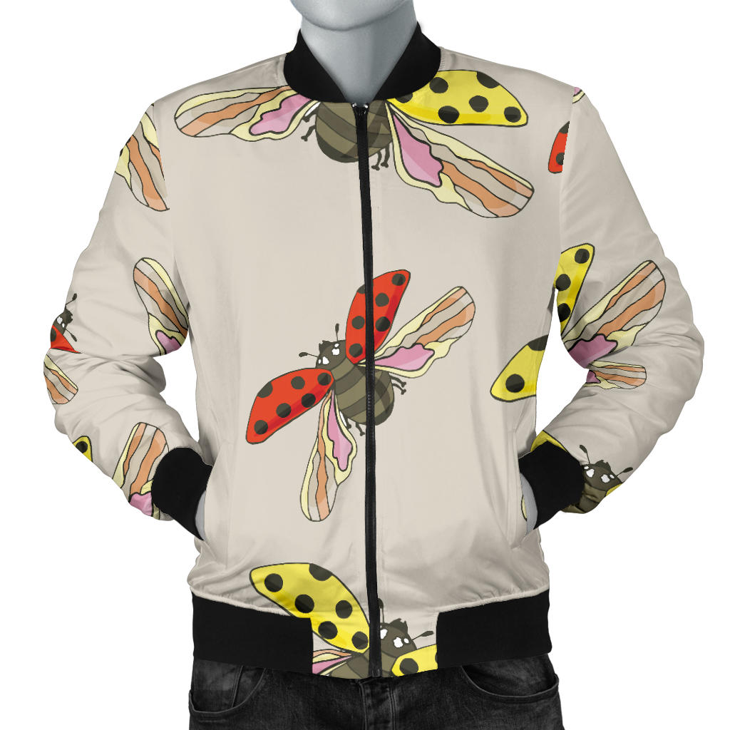 Ladybug Pattern Print Design 04 Men Bomber Jacket