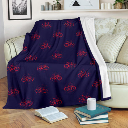 Bicycle Pattern Print Design 01 Premium Blanket