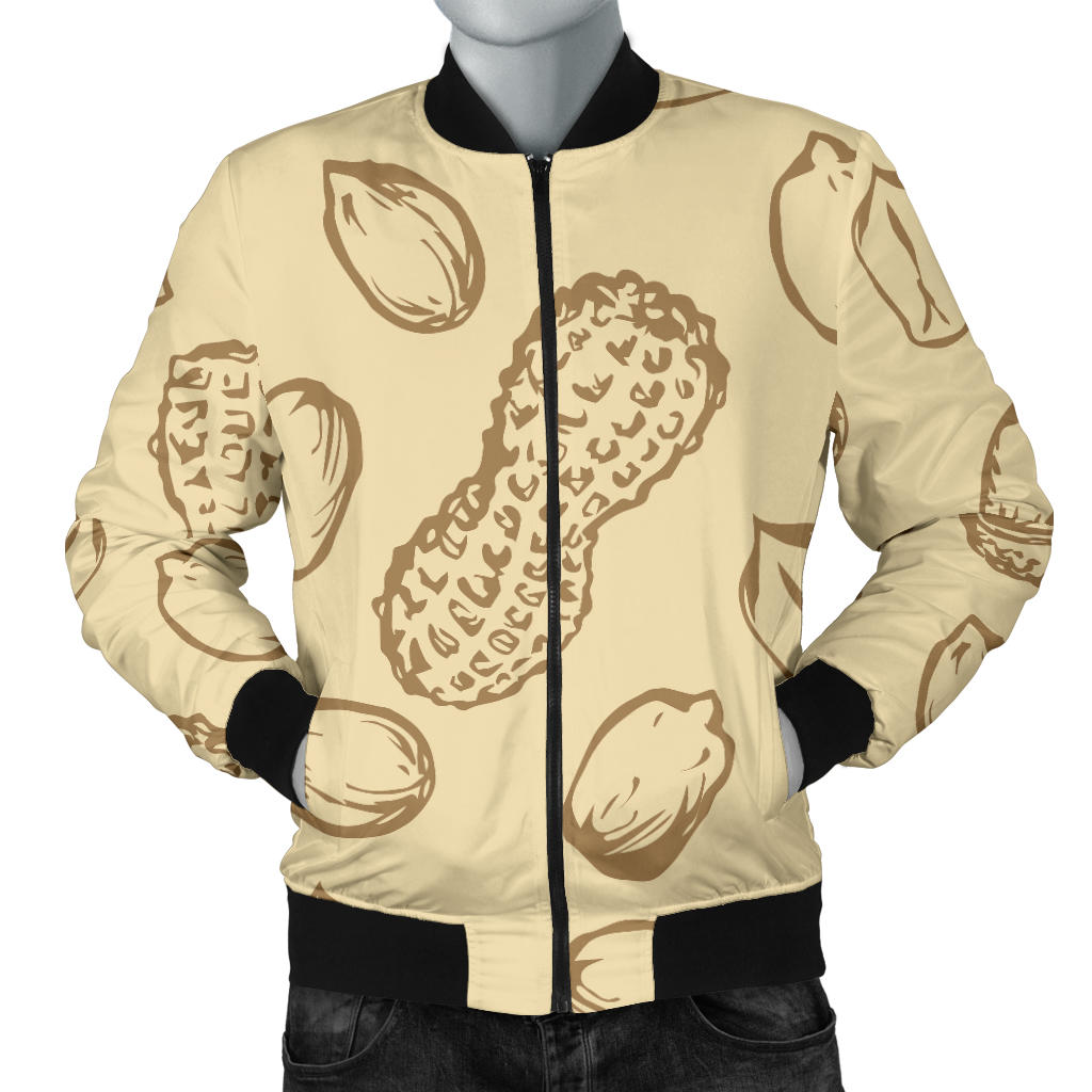 Peanut Pattern Print Design A02 Men Bomber Jacket