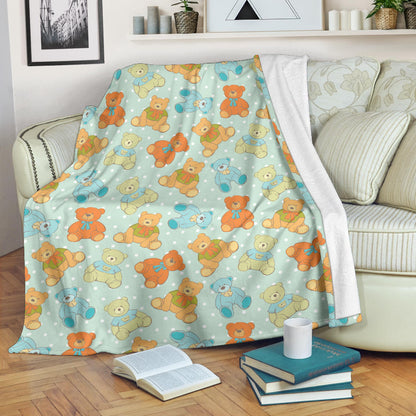 Bear Pattern Print Design 02 Premium Blanket
