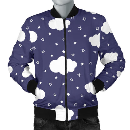 Cloud Pattern Print Design 03 Men Bomber Jacket