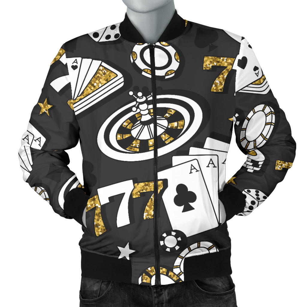 Casino Pattern Print Design 05 Men Bomber Jacket