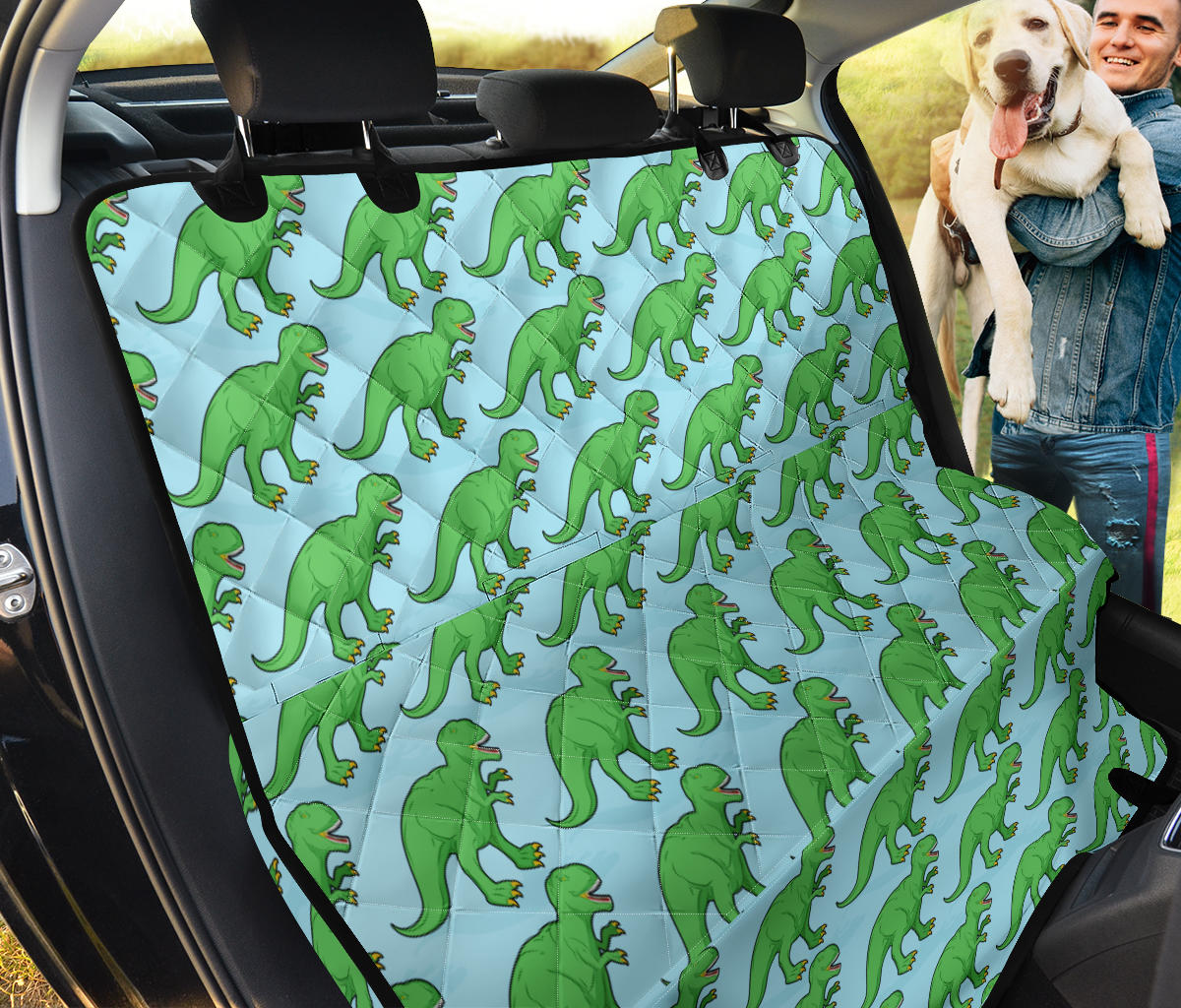 T Rex Pattern Print Design A01 Rear Dog Car Seat Cover Hammock