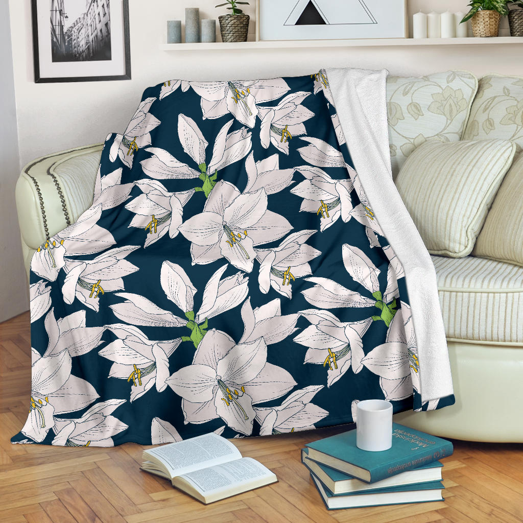 Amaryllis Pattern Print Design 01 Premium Blanket