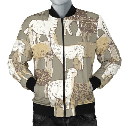 Alpaca Pattern Print Design 01 Men Bomber Jacket