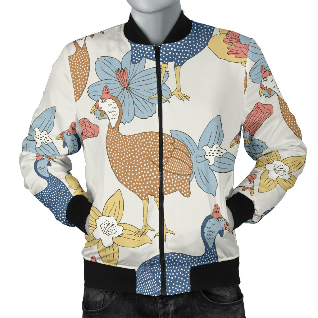 Guinea Fowl Pattern Print Design 01 Men Bomber Jacket