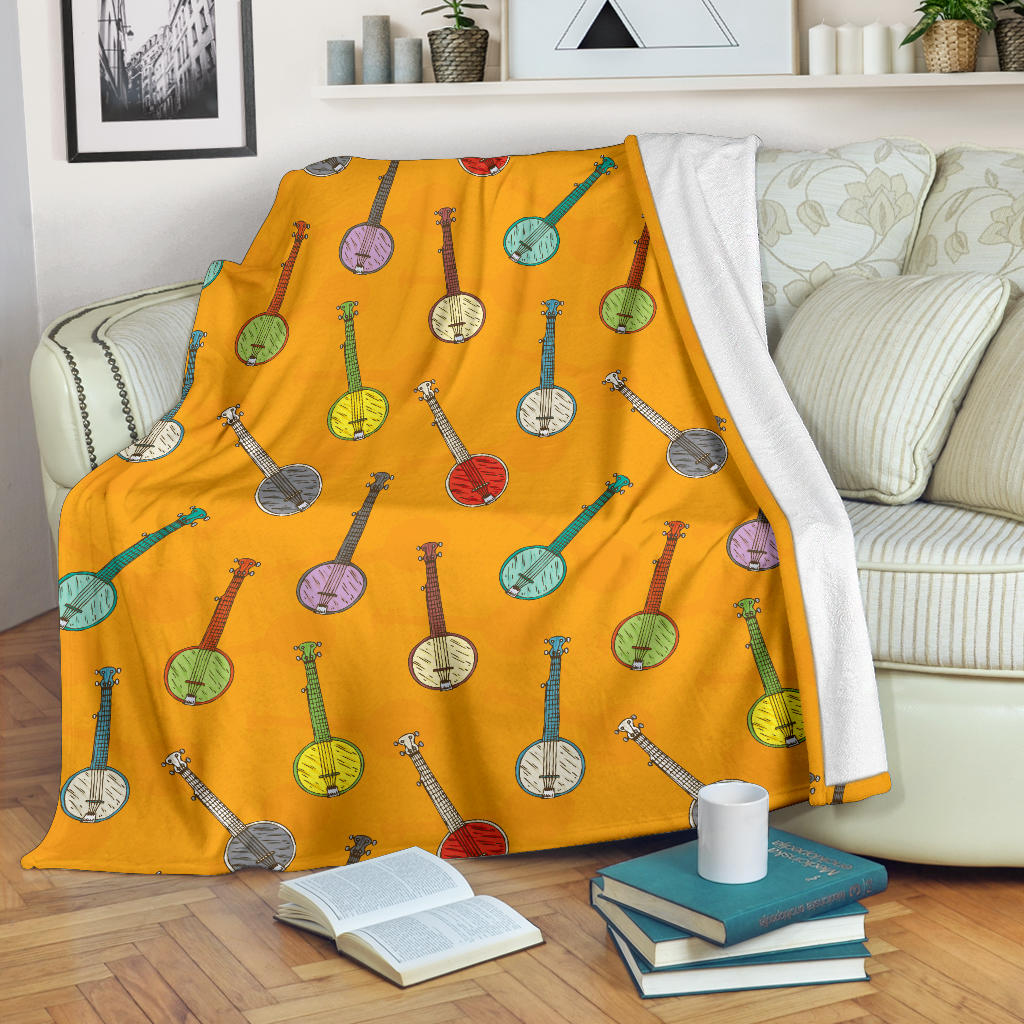 Banjo Pattern Print Design 02 Premium Blanket
