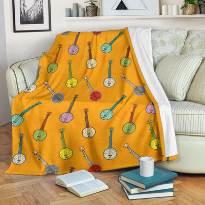 Banjo Pattern Print Design 02 Premium Blanket