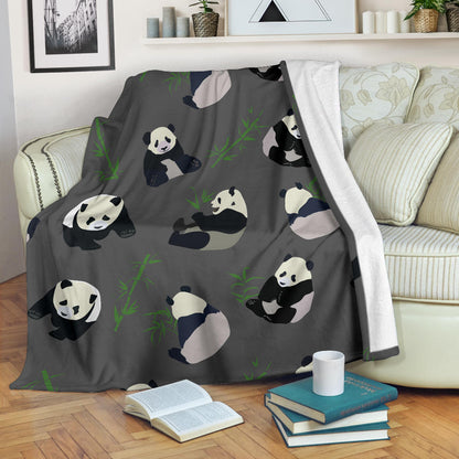 Panda Pattern Print Design A06 Premium Blanket