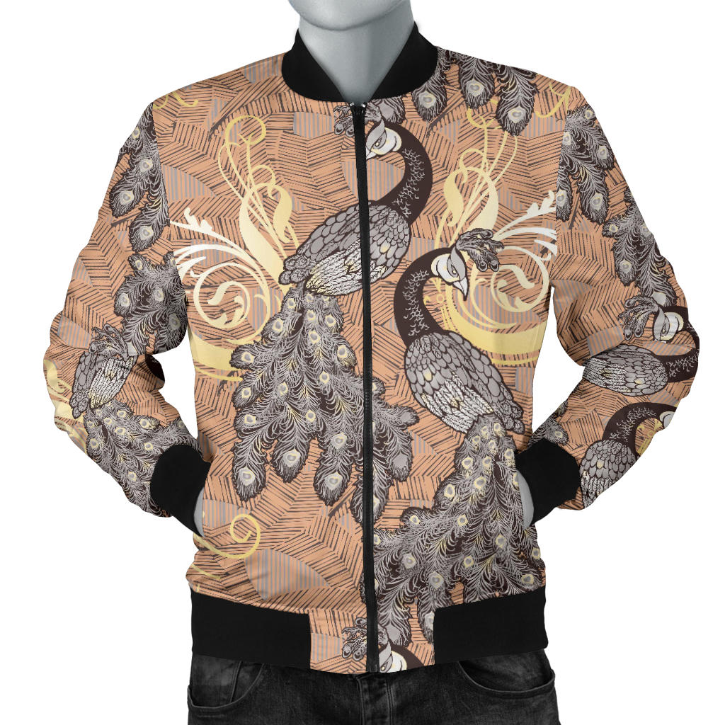 Peacock Pattern Print Design A05 Men Bomber Jacket