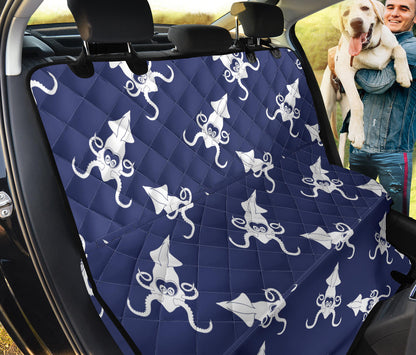 Giant Squid Pattern Print Design 02 Rear Dog Car Seat Cover Hammock