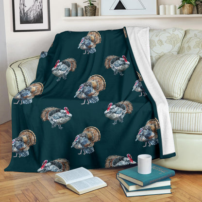Turkey Pattern Print Design 03 Premium Blanket