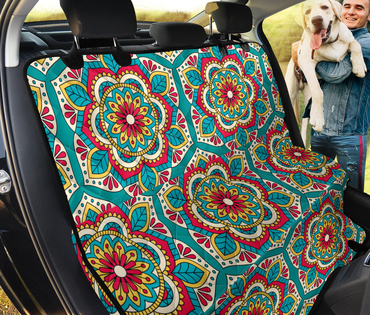 Mandala Pattern Print Design 03 Rear Dog Car Seat Cover Hammock