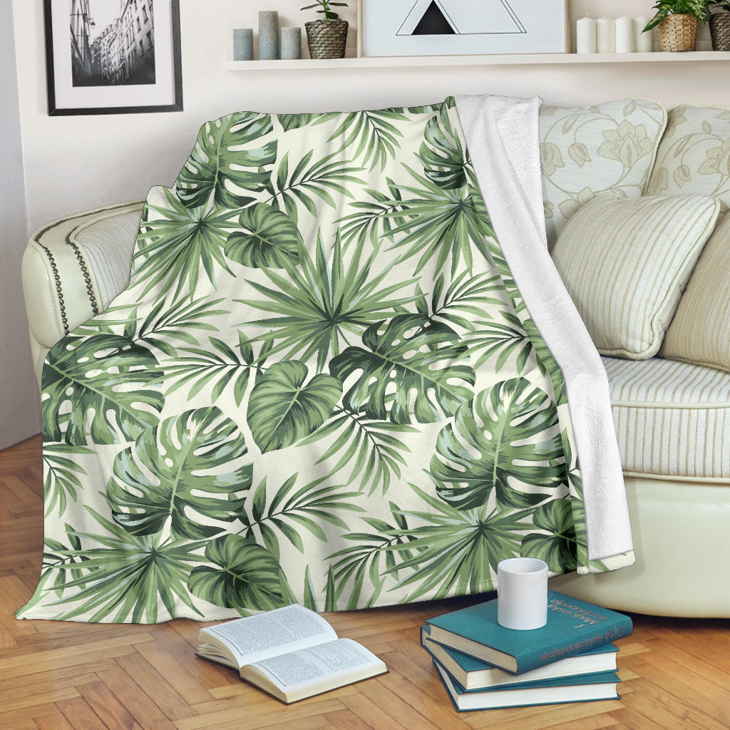 Palm Leaf Pattern Print Design A02 Premium Blanket
