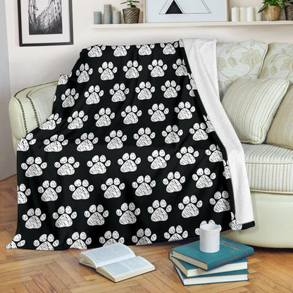 Paw Pattern Print Design A02 Premium Blanket
