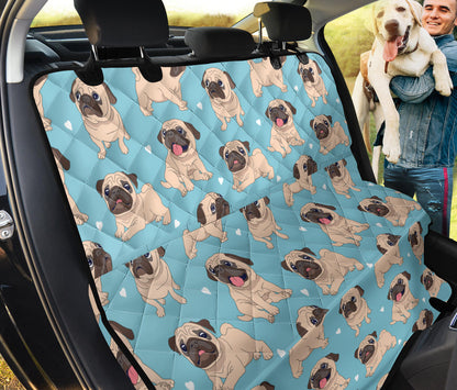 Pug Pattern Print Design A03 Rear Dog Car Seat Cover Hammock