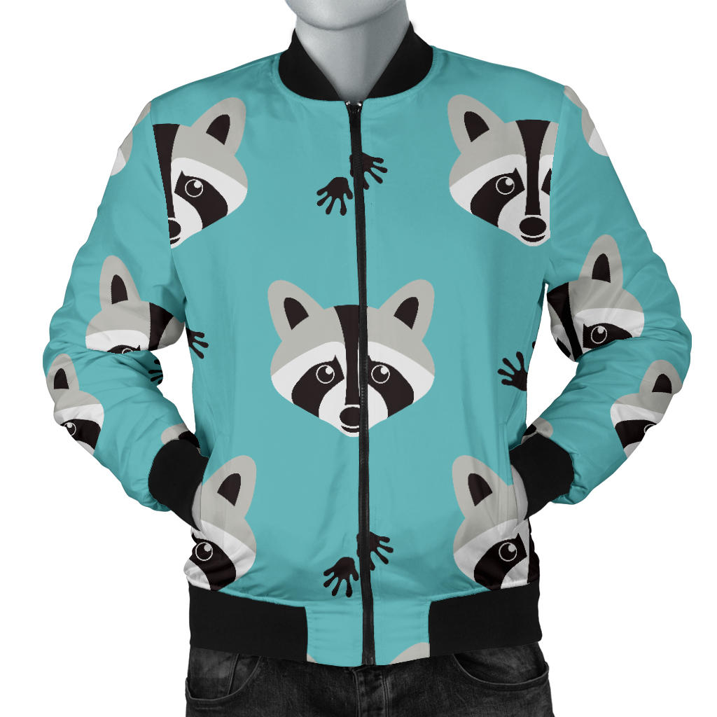 Raccoon Pattern Print Design A01 Men Bomber Jacket