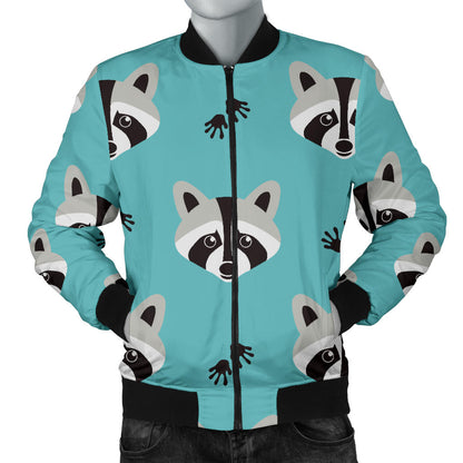 Raccoon Pattern Print Design A01 Men Bomber Jacket